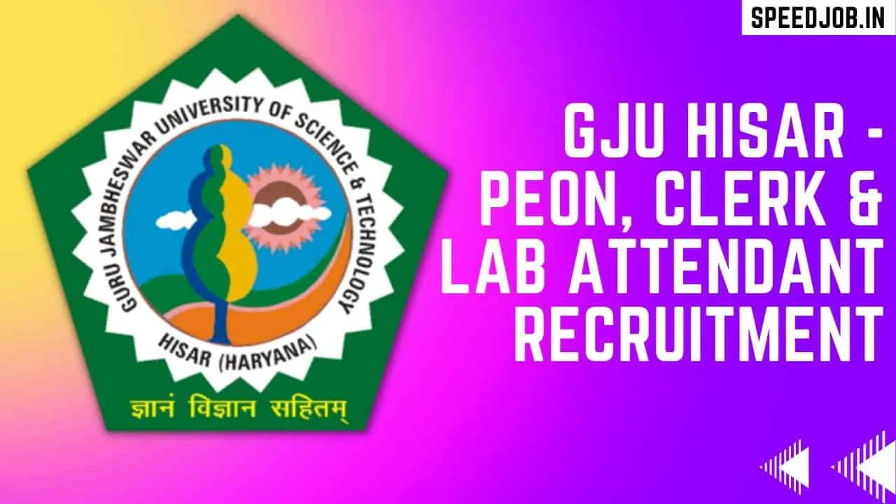 Gju hisar recruitment 1 Gju-clerk-peon-lab attendant