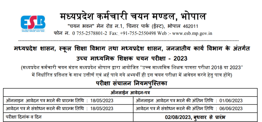 Mp hstst pgt recruitment 2023