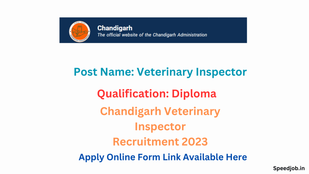 Chandigarh animal husbandry veterinary inspector recruitment 2023