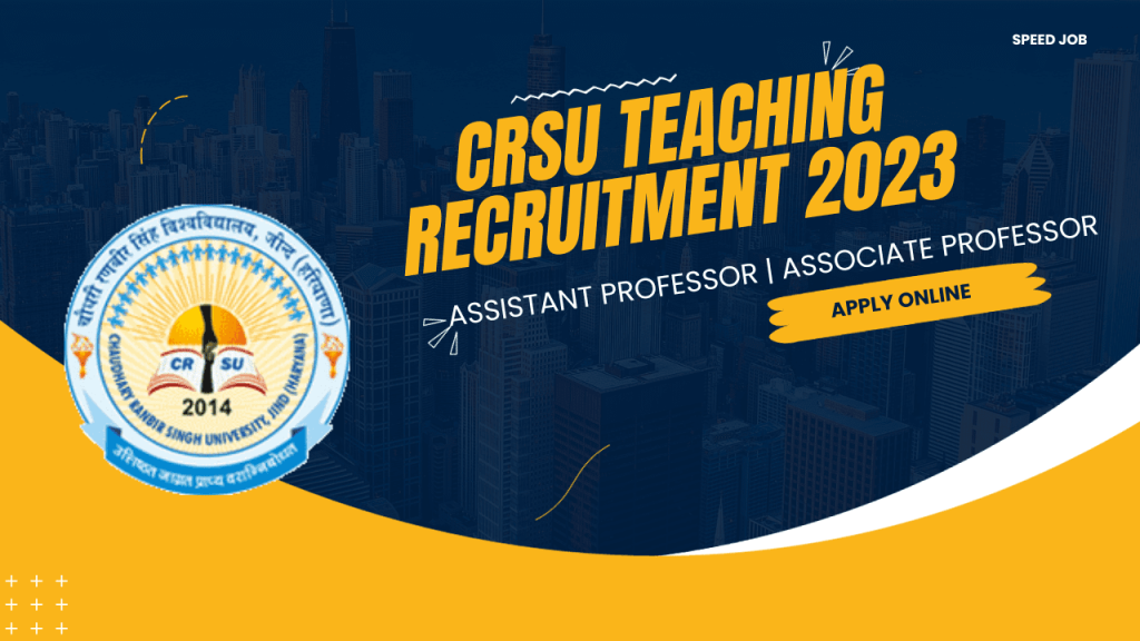 Crsu, jind teaching recruitment 2023