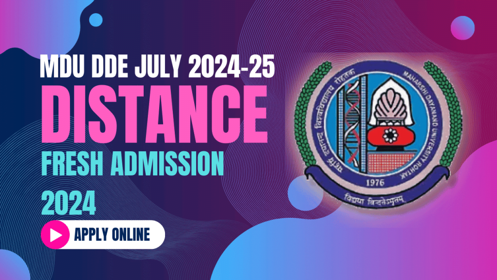 Mdu distance fresh admission 1 Mdu dde - distance july dde admission 2024 – 25