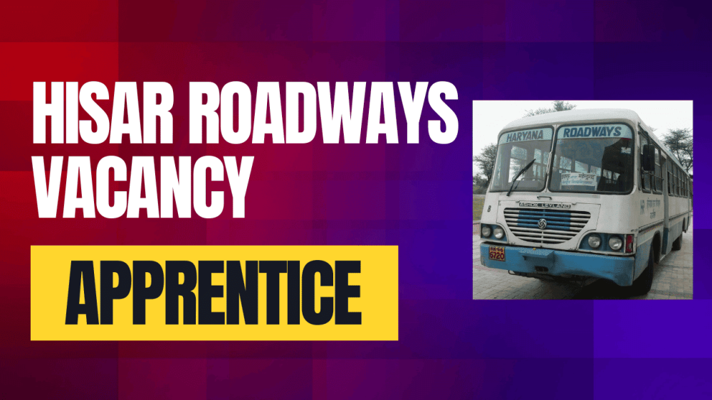 Hisar roadways apprentice recruitment 2026 1 Hisar roadways apprentice recruitment 2026