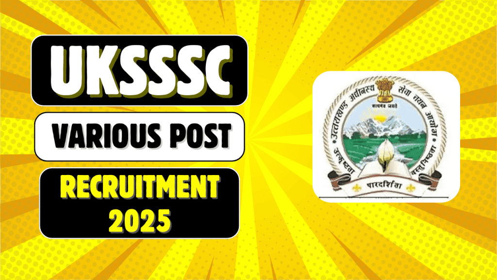 Uksssc assistant accountant recruitment 2025