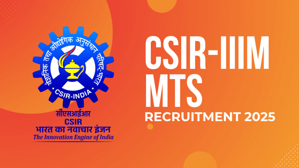 Csir iiim mts recruitment 2025