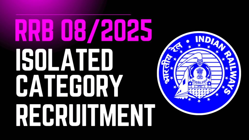 Rrb cen 08/2025 isolated category recruitment 2025 1 Rrb cen 08/2025 isolated category recruitment 2025