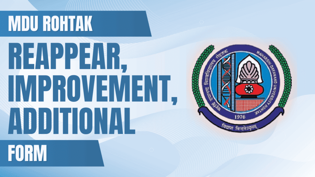 Mdu reappear / improvement / additional online form 2026 1 Mdu reappear / improvement / additional online form 2026