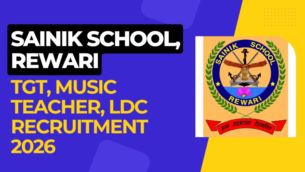 Sainik school rewari recruitment 2026 1 Sainik school rewari recruitment 2026