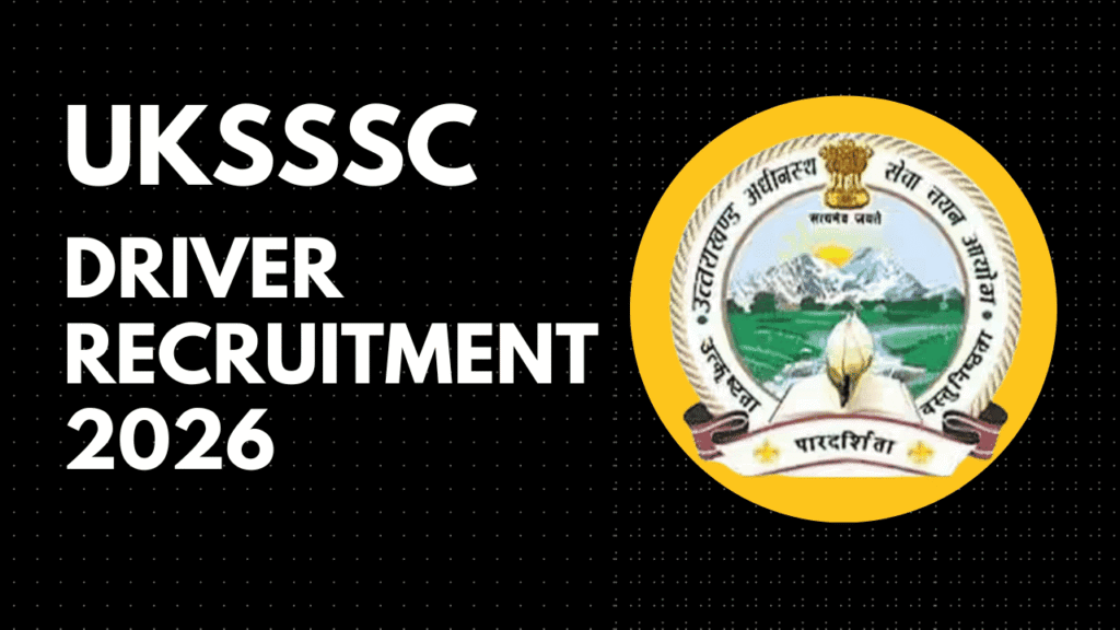Uksssc driver recruitment 2026 1 Uksssc driver recruitment 2026