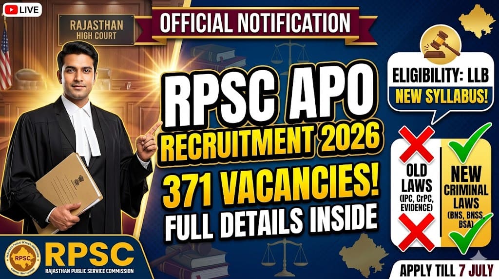 Rpsc assistant prosecution officer recruitment 2026 1 Rpsc assistant prosecution officer recruitment 2026