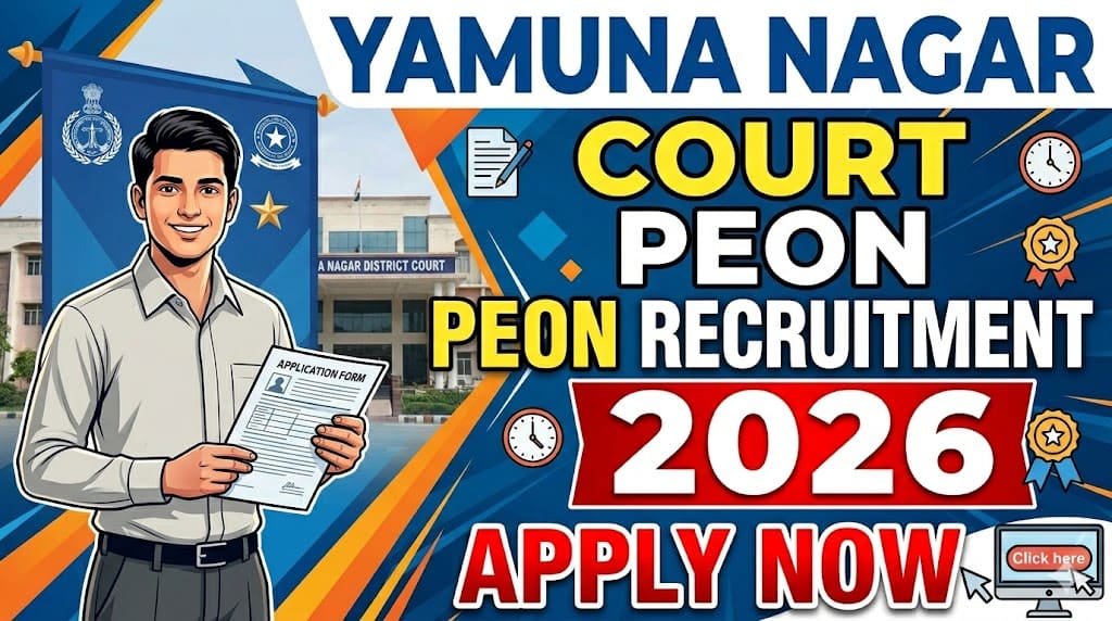 Yamuna nagar court peon recruitment 2026 1 Yamuna nagar court peon recruitment 2026