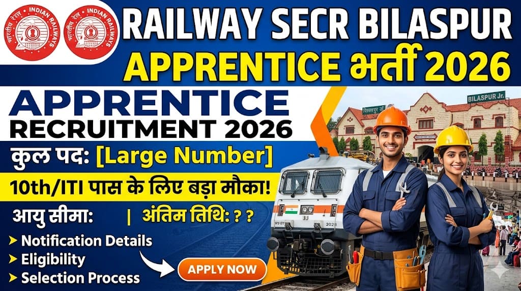 Railway secr bilaspur apprentice recruitment 2026 1 Railway secr bilaspur apprentice recruitment 2026