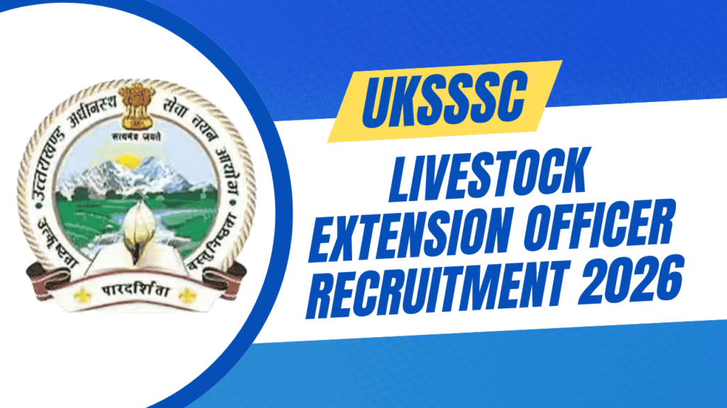 Uksssc livestock extension officer recruitment 2026 1 Uksssc livestock extension officer recruitment 2026