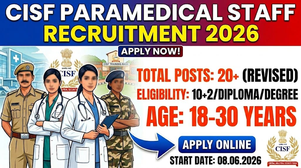 Cisf paramedical staff recruitment 2026 1 Cisf paramedical staff recruitment 2026