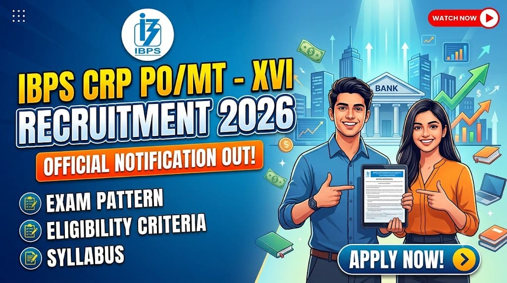 Ibps po recruitment 2026 1 Ibps crp po/mt – xvi recruitment 2026