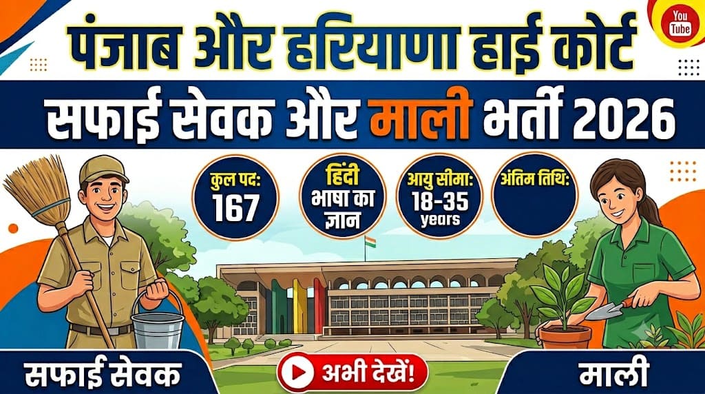 Punjab and haryana high court recruitment 2026 1 Punjab and haryana high court safai sewak and mali recruitment 2026