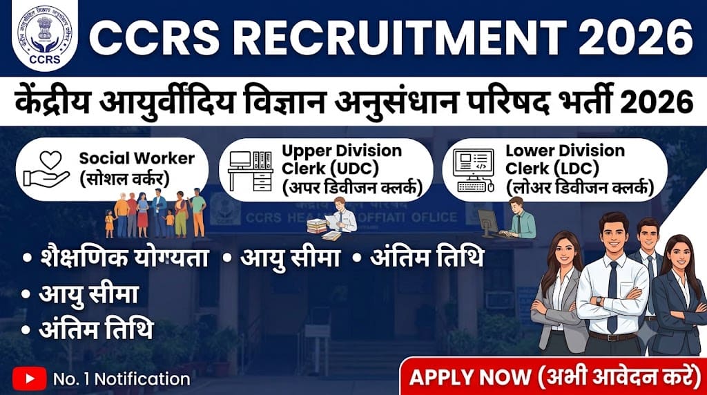 Ccrs recruitment 2026 1 Ccrs social worker, upper division clerk (udc) and lower division clerk (ldc) recruitment 2026