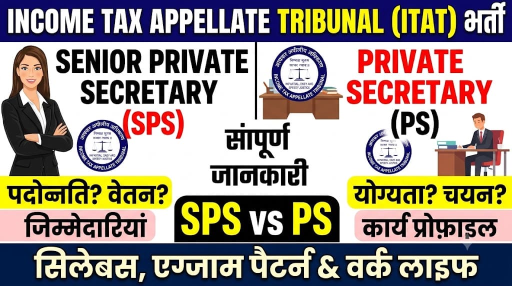 Income tax itat recruitment 2026 1 Income tax appellate tribunal (itat) senior private secretary and private secretary