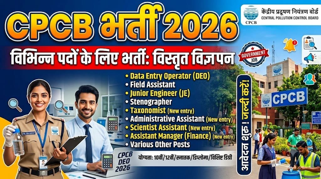 Cpcb - deo, field assistant & various post recruitment 2026 1 Cpcb - deo, field assistant & various post recruitment 2026