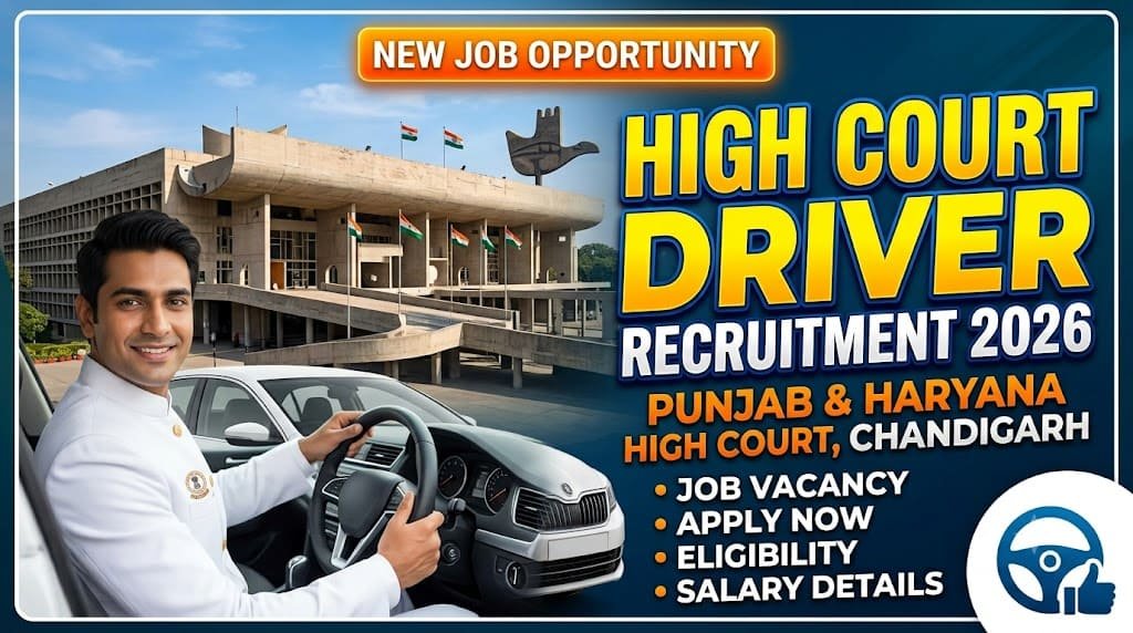 Chandigarh high court driver recruitment 2026 1 Chandigarh high court driver recruitment 2026