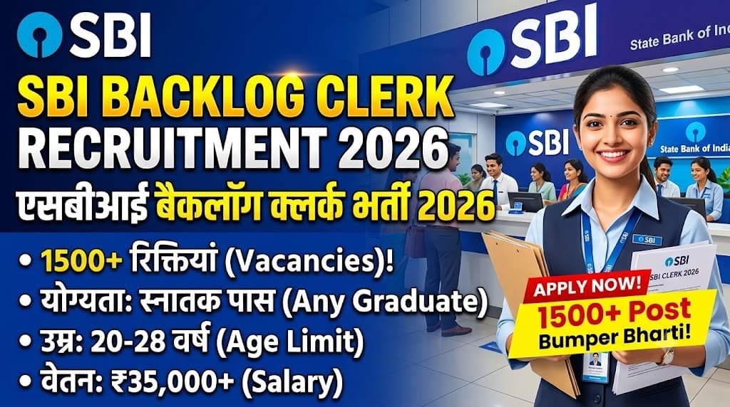 Sbi backlog clerk recruitment 2026 1 Sbi backlog clerk recruitment 2026