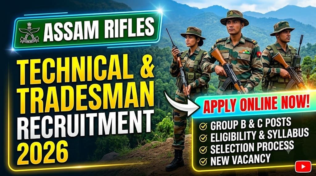 Assam rifles recruitment 2026 1 Assam rifles technical and tradesman recruitment 2026