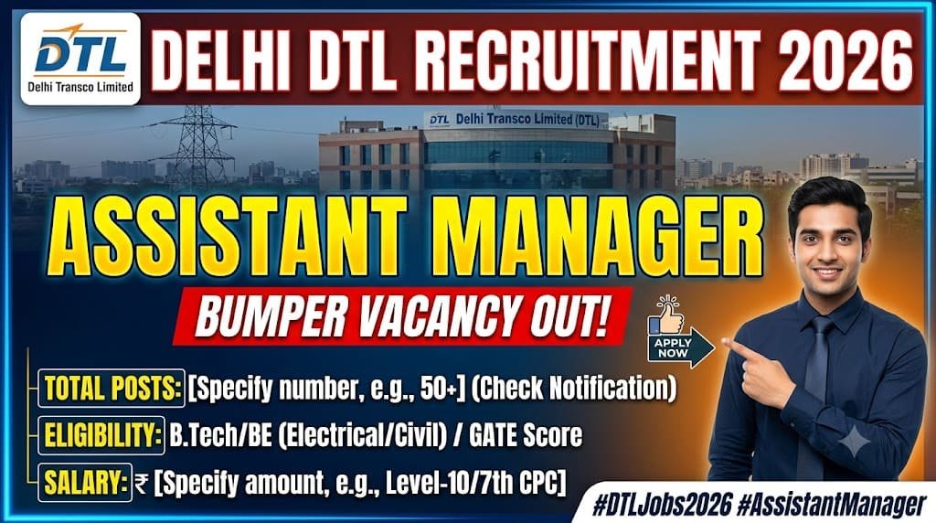 Delhi dtl assistant manager recruitment 2026 1 Delhi dtl assistant manager recruitment 2026