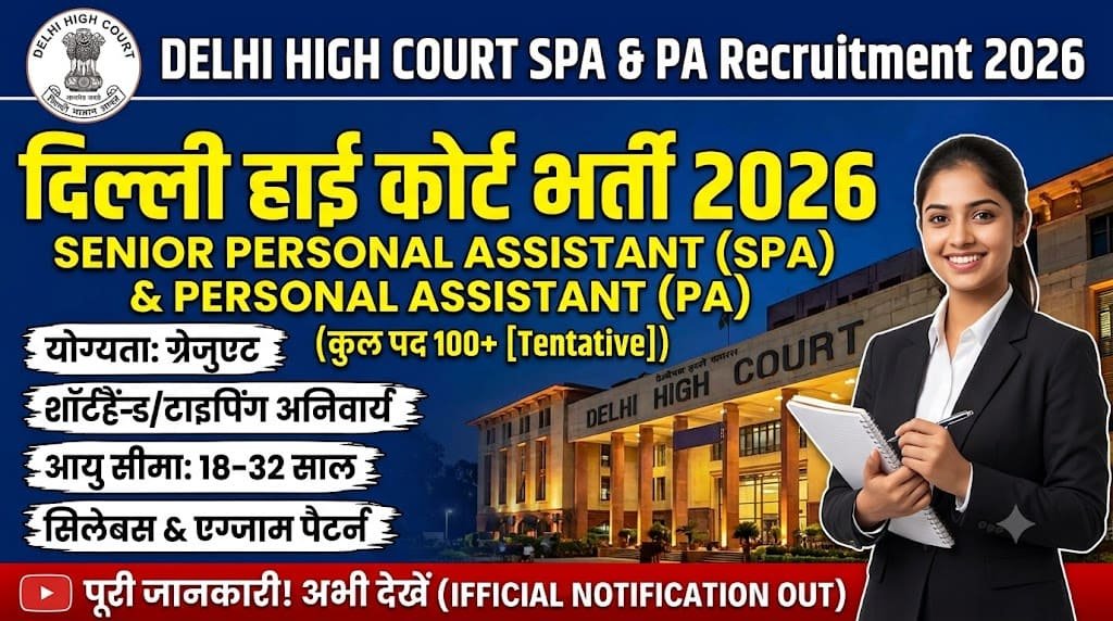 Delhi high court spa & pa recruitment 2026