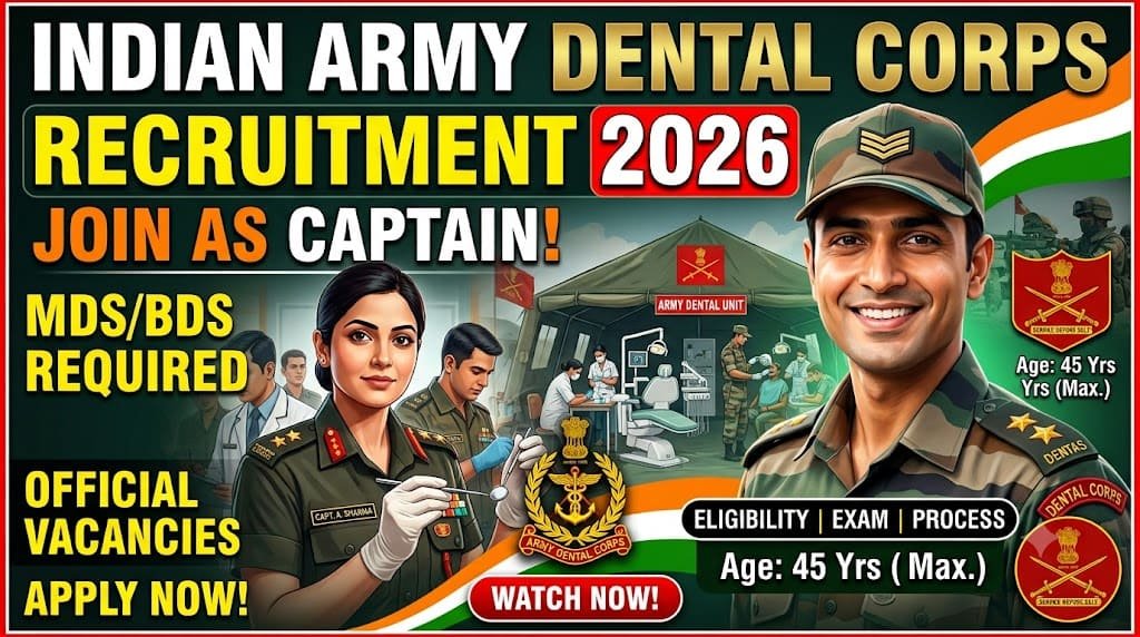 Indian army dental corps recruitment 2026 1 Indian army dental corps recruitment 2026