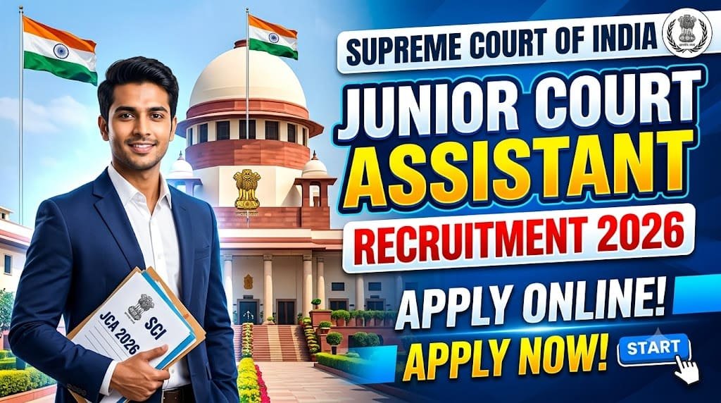 Supreme court of india jca recruitment 2026 1 Supreme court of india junior court assistant recruitment 2026