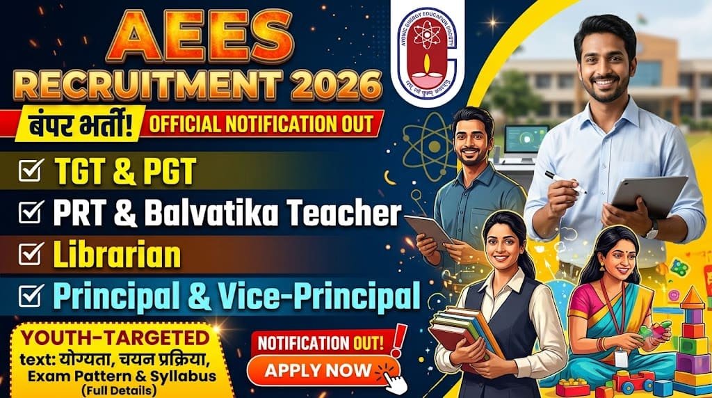 Aees teacher recruitment 2026 1 Aees tgt, pgt, principal, vice-principal, librarian, prt and balvatika teacher recruitment 2026