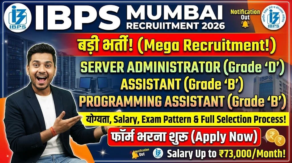 Ibps mumbai recruitment 2026 1 Ibps mumbai server administrator grade 'd', assistant grade 'b' and programming assistant grade 'b' recruitment 2026