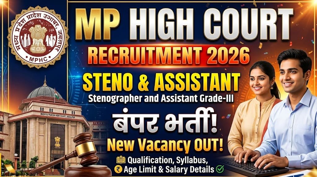 Mp high court steno and assistant recruitment 2026 1 Mp high court steno and assistant recruitment 2026