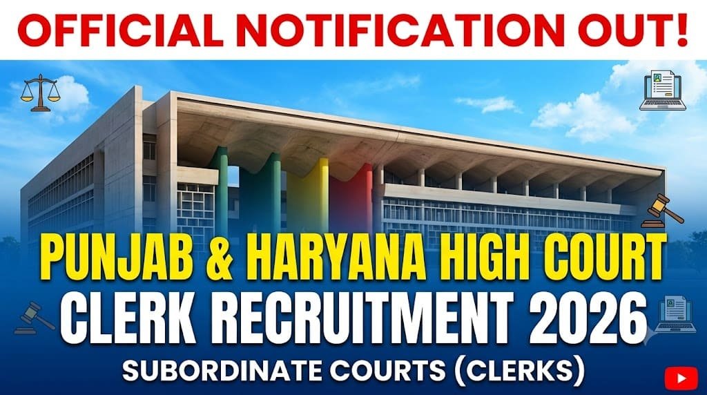 Punjab and haryana high court clerk recruitment 2026 1 Punjab and haryana high court clerk recruitment 2026